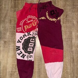 BDG women’s Patchwork Joggers - Red and Pink